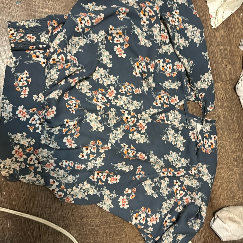 Light weight formal blue with flowers